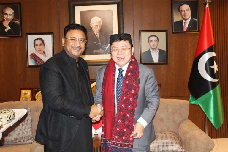 Acting CG of China Feng Deheng calls on Sindh Minister for Home and Law Zia-ul-Hassan Lanjar